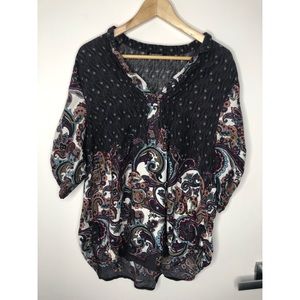 Hippie design oversized blouse